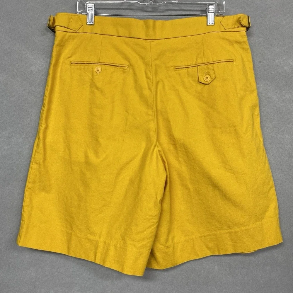 Banana Republic Mens 34 Athletics Shorts Yellow Pleated Bermuda Chino NWT